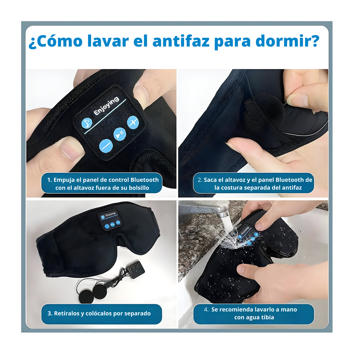 Máscara Bluetooth 3D para dormir