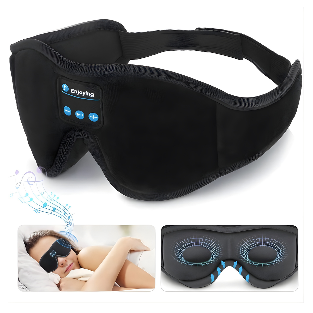 Máscara Bluetooth 3D para dormir